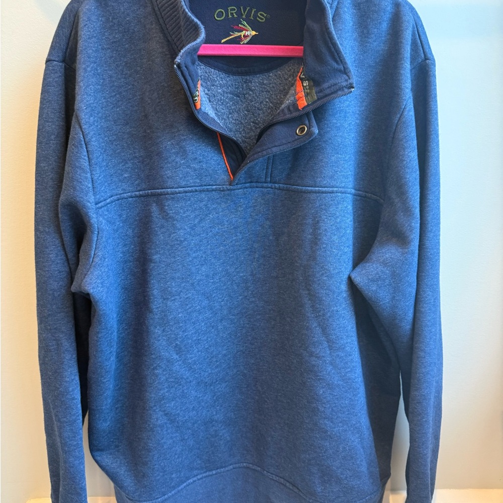Orvis Blue 1/4 Zip Pullover Sweatshirt